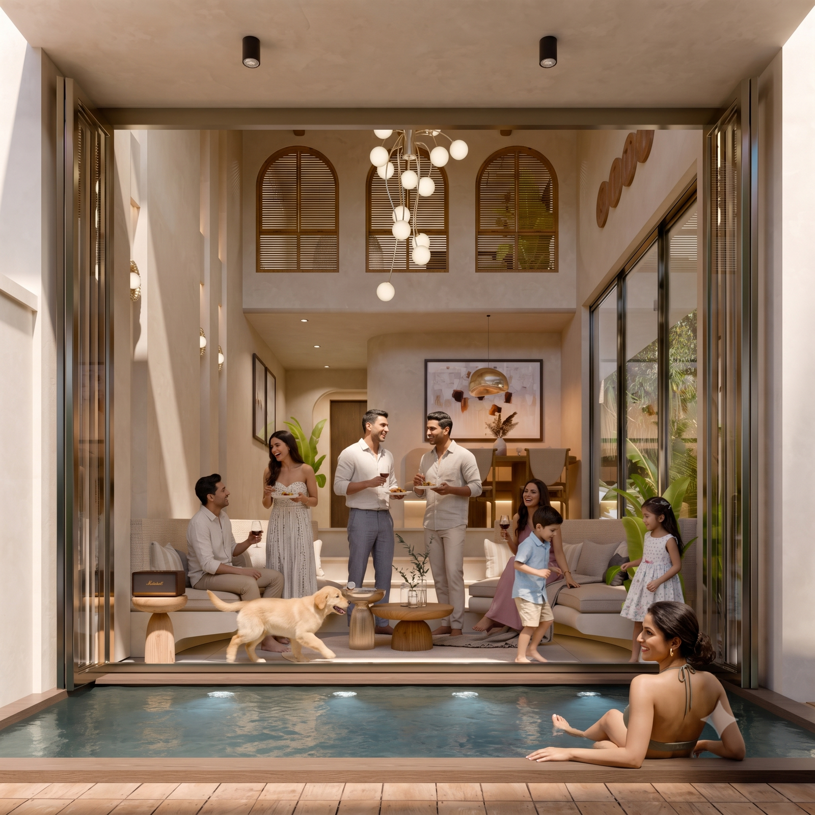 Amara Living Room with walk in plunge pool